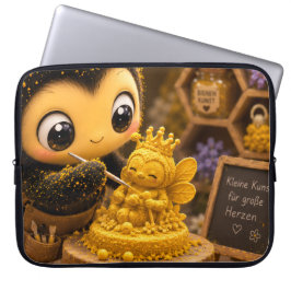 Golden Bumblebee in Bloom Dance.11 Laptop Sleeve