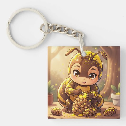 Golden Bumblebee in Bloom Dance.12 Sleutelhanger (voorkant)