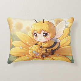 Golden Bumblebee in Bloom Dance.1 Accent Kussen