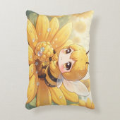 Golden Bumblebee in Bloom Dance.1 Accent Kussen (Voorkant(Verticaal))