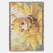 Golden Bumblebee in Bloom Dance.1 Deken (Voorkant Verticaal)