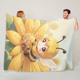 Golden Bumblebee in Bloom Dance.1 Fleece Deken