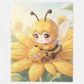 Golden Bumblebee in Bloom Dance.1 Fleece Deken (Voorkant)
