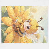 Golden Bumblebee in Bloom Dance.1 Fleece Deken (Voorkant (Horizontaal))