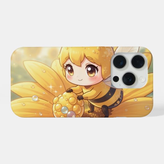 Golden Bumblebee in Bloom Dance.1 iPhone Hoesje (Achterkant horizontaal)