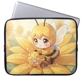 Golden Bumblebee in Bloom Dance.1 Laptop Sleeve