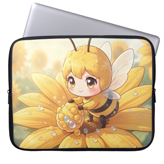 Golden Bumblebee in Bloom Dance.1 Laptop Sleeve (Voorkant)