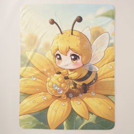 Golden Bumblebee in Bloom Dance.1 Sherpa Deken