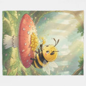 Golden Bumblebee in Bloom Dance.2 Fleece Deken (Voorkant (Horizontaal))