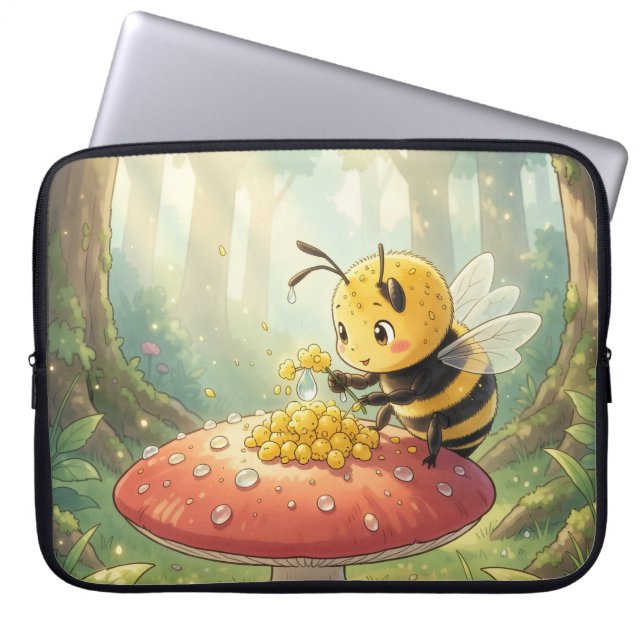 Golden Bumblebee in Bloom Dance.2 Laptop Sleeve (Voorkant)