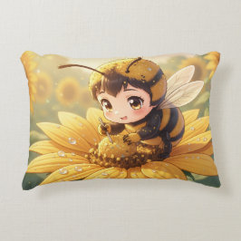 Golden Bumblebee in Bloom Dance.3 Accent Kussen