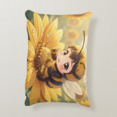 Golden Bumblebee in Bloom Dance.3 Accent Kussen (Achterkant (Verticaal))