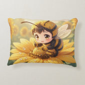 Golden Bumblebee in Bloom Dance.3 Accent Kussen (Achterkant)