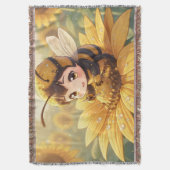 Golden Bumblebee in Bloom Dance.3 Deken (Voorkant Verticaal)