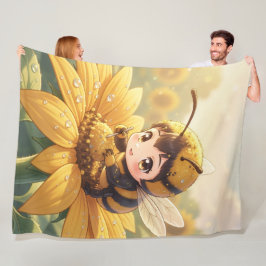 Golden Bumblebee in Bloom Dance.3 Fleece Deken