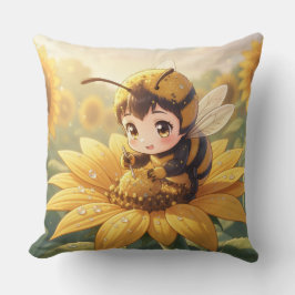 Golden Bumblebee in Bloom Dance.3 Kussen
