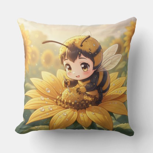 Golden Bumblebee in Bloom Dance.3 Kussen (Voorkant)