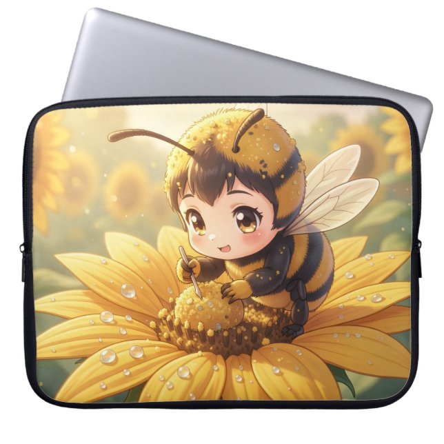 Golden Bumblebee in Bloom Dance.3 Laptop Sleeve (Voorkant)