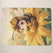 Golden Bumblebee in Bloom Dance.3 Sherpa Deken (Voorkant (horizontaal))