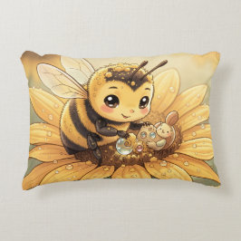 Golden Bumblebee in Bloom Dance.4 Accent Kussen