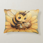 Golden Bumblebee in Bloom Dance.4 Accent Kussen (Achterkant)
