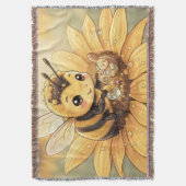 Golden Bumblebee in Bloom Dance.4 Deken (Voorkant Verticaal)