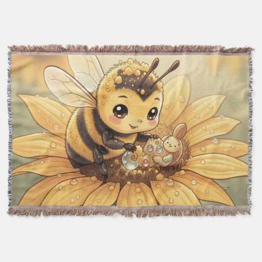 Golden Bumblebee in Bloom Dance.4 Deken (Voorkant)