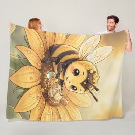 Golden Bumblebee in Bloom Dance.4 Fleece Deken