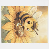Golden Bumblebee in Bloom Dance.4 Fleece Deken (Voorkant (Horizontaal))