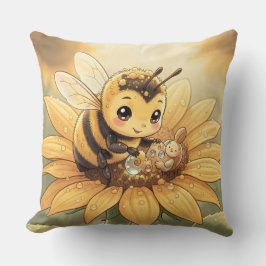 Golden Bumblebee in Bloom Dance.4 Kussen