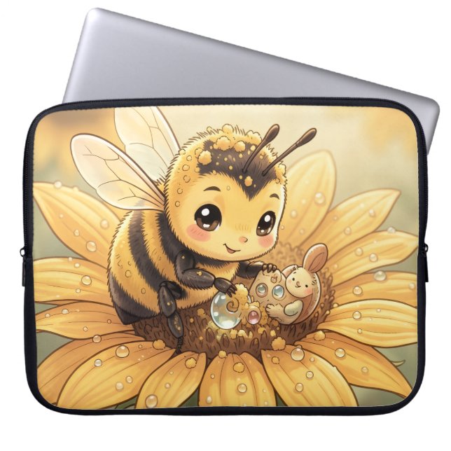 Golden Bumblebee in Bloom Dance.4 Laptop Sleeve (Voorkant)