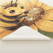 Golden Bumblebee in Bloom Dance.4 Sherpa Deken (3/4)