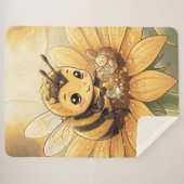 Golden Bumblebee in Bloom Dance.4 Sherpa Deken (Voorkant (horizontaal))