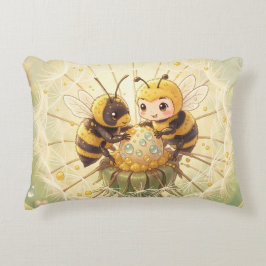Golden Bumblebee in Bloom Dance.5 Accent Kussen