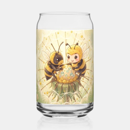 Golden Bumblebee in Bloom Dance.5 Blikvorm Glas (Voorkant)