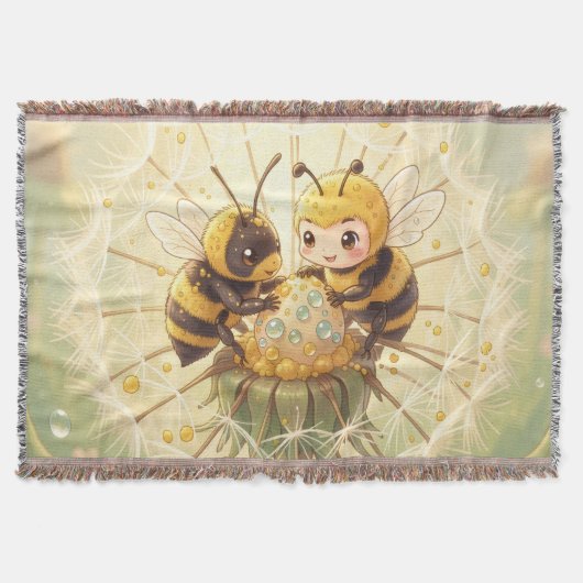 Golden Bumblebee in Bloom Dance.5 Deken (Voorkant)