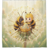 Golden Bumblebee in Bloom Dance.5 Douchegordijn (Voorkant)