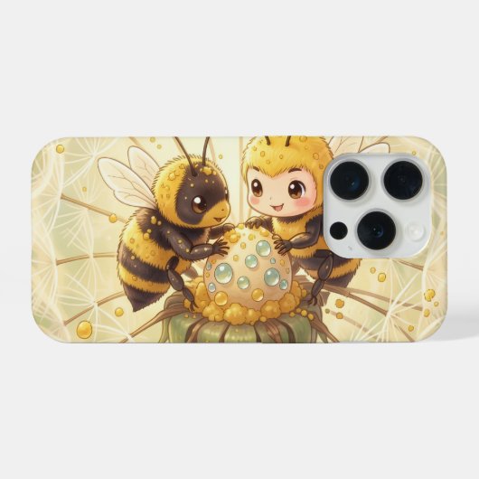 Golden Bumblebee in Bloom Dance.5 iPhone Hoesje (Achterkant horizontaal)