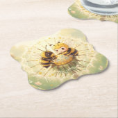 Golden Bumblebee in Bloom Dance.5 Kartonnen Onderzetters (Gekanteld)