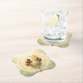 Golden Bumblebee in Bloom Dance.5 Kartonnen Onderzetters