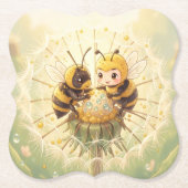 Golden Bumblebee in Bloom Dance.5 Kartonnen Onderzetters (Voorkant)