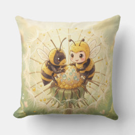 Golden Bumblebee in Bloom Dance.5 Kussen