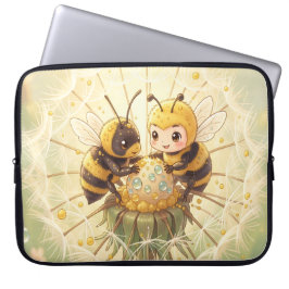 Golden Bumblebee in Bloom Dance.5 Laptop Sleeve