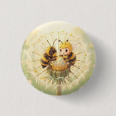 Golden Bumblebee in Bloom Dance.5 Ronde Button 3,2 Cm (Voorkant)