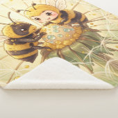 Golden Bumblebee in Bloom Dance.5 Sherpa Deken (3/4)