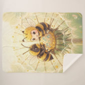Golden Bumblebee in Bloom Dance.5 Sherpa Deken (Voorkant (horizontaal))