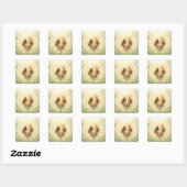 Golden Bumblebee in Bloom Dance.5 Vierkante Sticker (Vel)