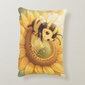 Golden Bumblebee in Bloom Dance.6 Accent Kussen (Achterkant (Verticaal))