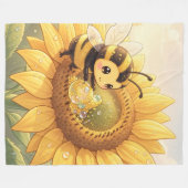 Golden Bumblebee in Bloom Dance.6 Fleece Deken (Voorkant (Horizontaal))