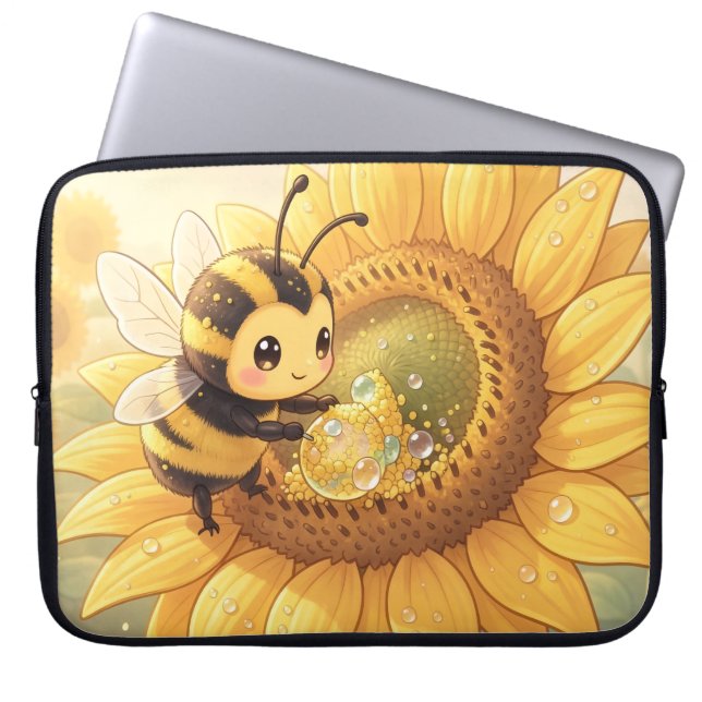 Golden Bumblebee in Bloom Dance.6 Laptop Sleeve (Voorkant)
